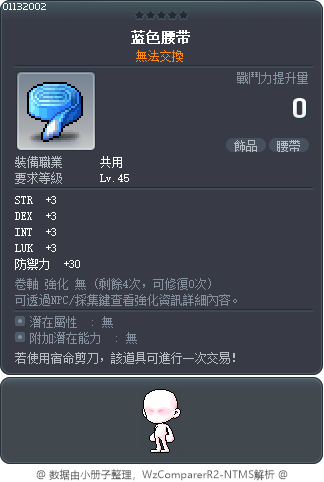 蓝色腰带 Tooltip