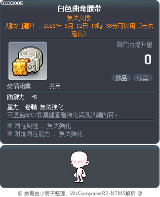 白色曲奇腰带 Tooltip