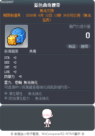 蓝色曲奇腰带 Tooltip