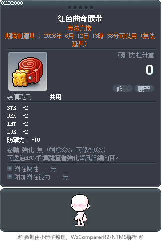 Red Cookie Belt Tooltip