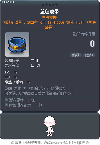 藍色腹帶 Tooltip
