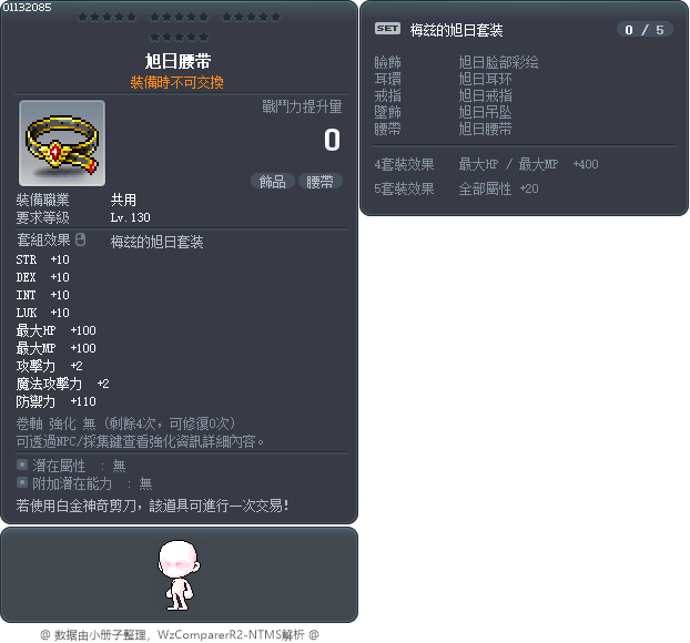 旭日腰带 Tooltip