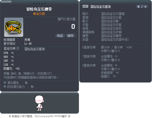冒险岛宝石腰带 Tooltip