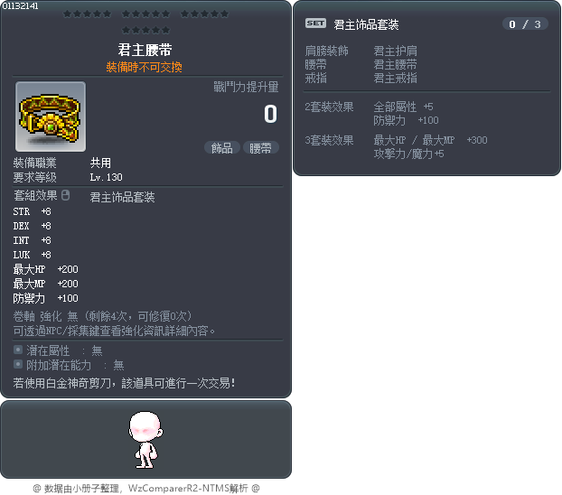 君主腰带 Tooltip