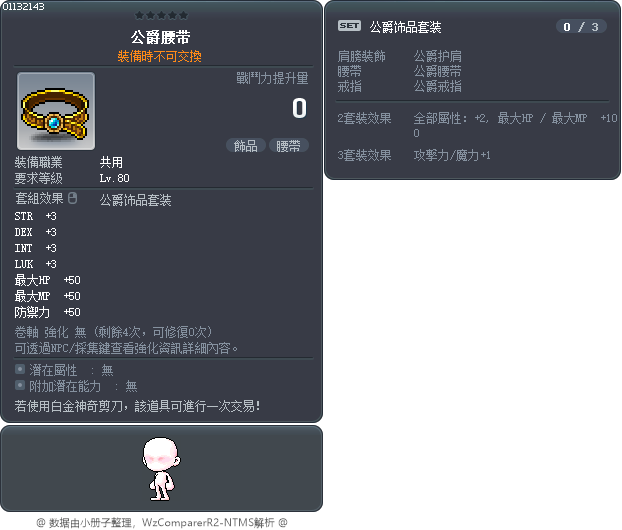 公爵腰带 Tooltip