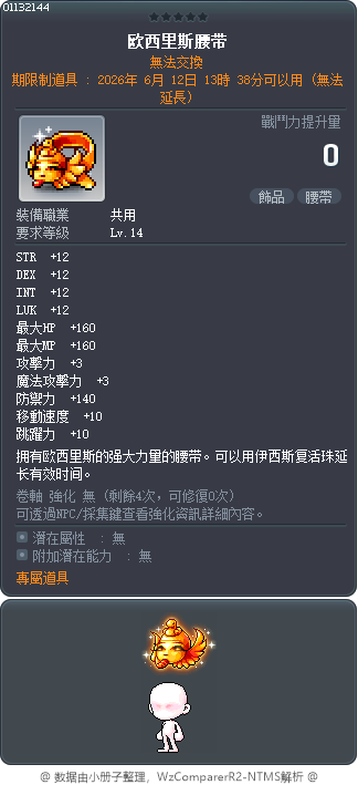 欧西里斯腰带 Tooltip