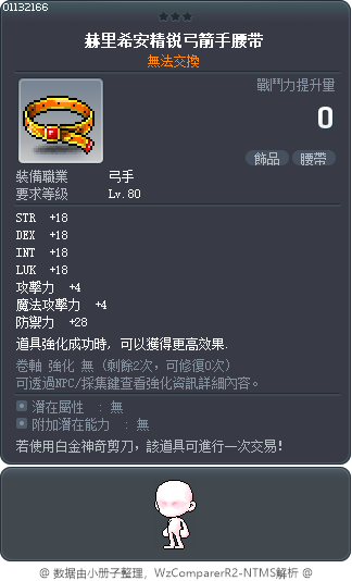 赫力席母精銳弓手腰帶 Tooltip