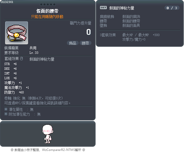 假面的腰带 Tooltip