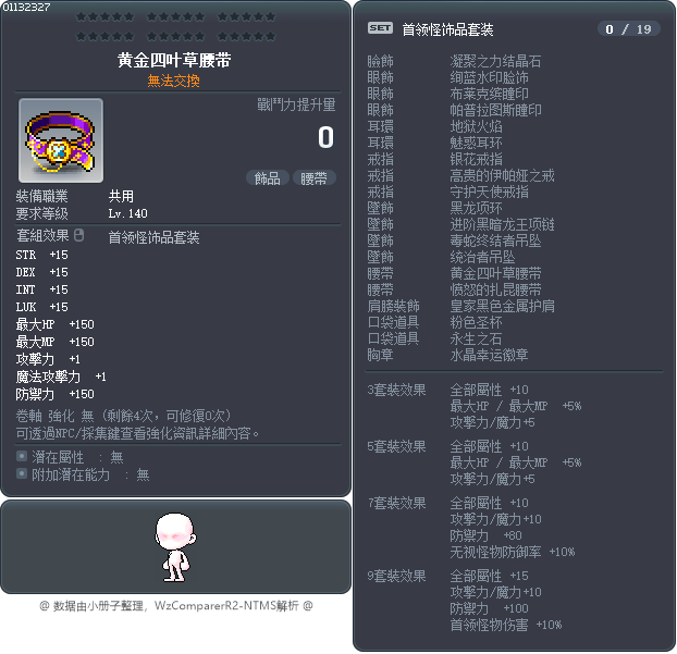 黄金四叶草腰带 Tooltip