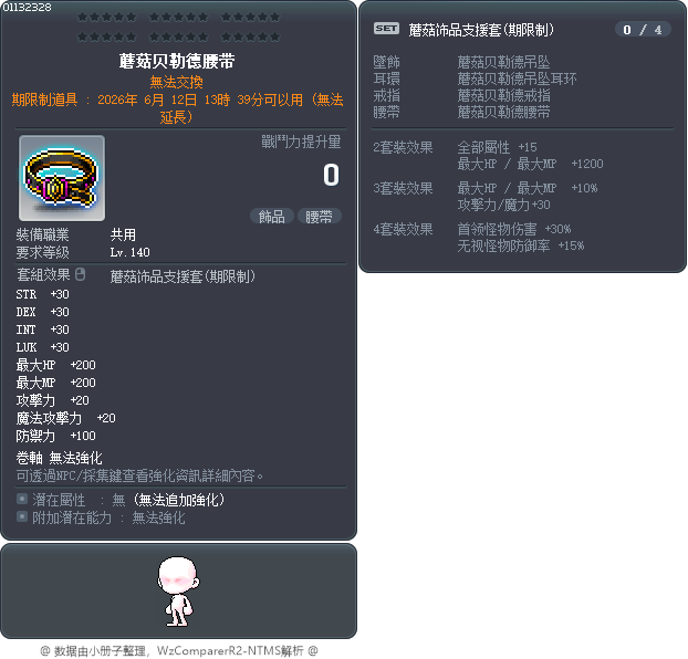 蘑菇贝勒德腰带 Tooltip