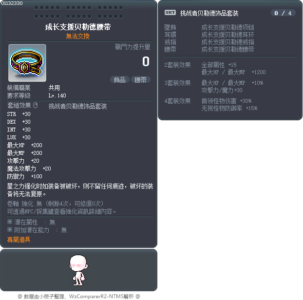 成长支援贝勒德腰带 Tooltip