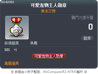 可愛寵物主人勳章 Tooltip