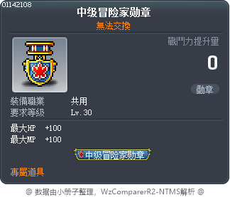 中级冒险家勋章 Tooltip