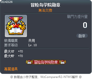 冒险岛学院勋章 Tooltip