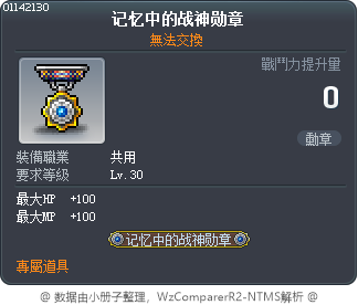 记忆中的战神勋章 Tooltip