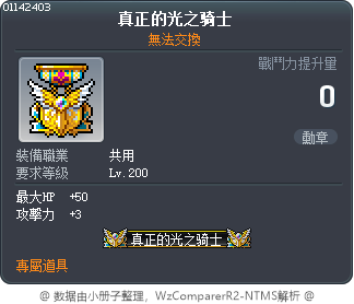 真正的光之骑士 Tooltip