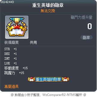 重生英雄的勋章 Tooltip