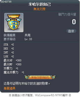 米哈尔的知己 Tooltip
