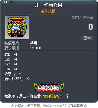 周二怪物公园 Tooltip