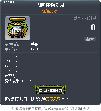 周四怪物公园 Tooltip