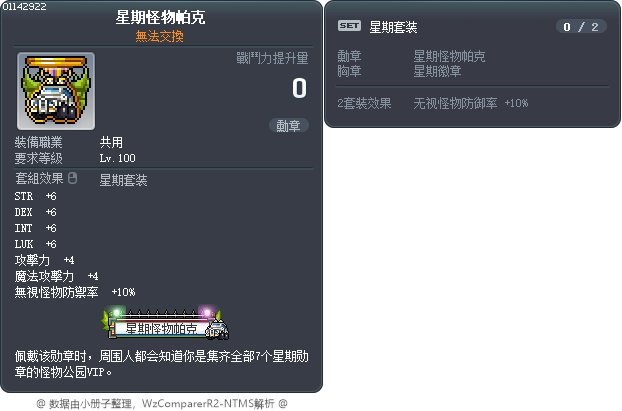 星期怪物帕克 Tooltip
