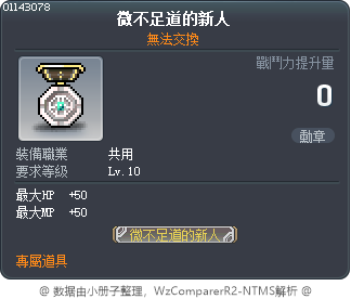 微不足道的新人 Tooltip