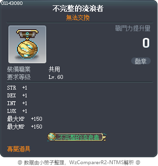 不完整的流浪者 Tooltip
