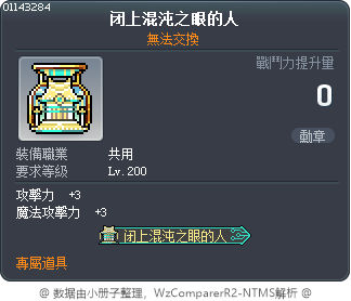閉上混沌之眼 Tooltip