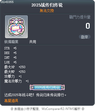 2025战传归传说 Tooltip