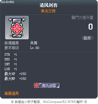清风剑客 Tooltip