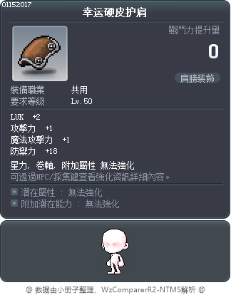 幸运硬皮护肩 Tooltip
