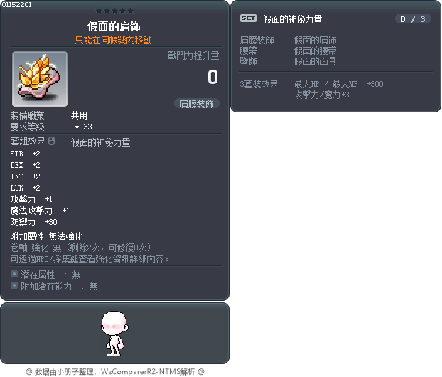 假面的肩饰 Tooltip