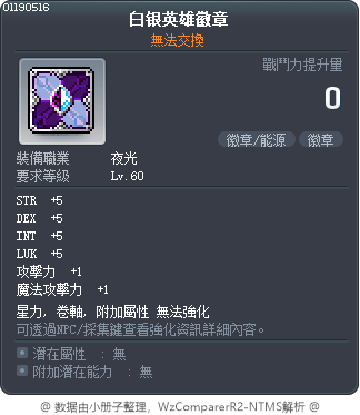 白银英雄徽章 Tooltip