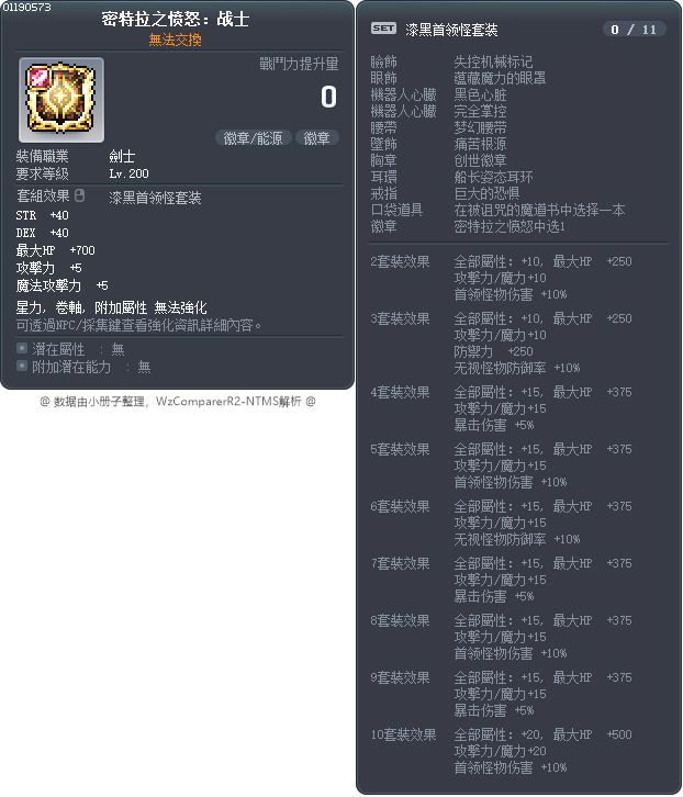 密特拉之愤怒：战士 Tooltip