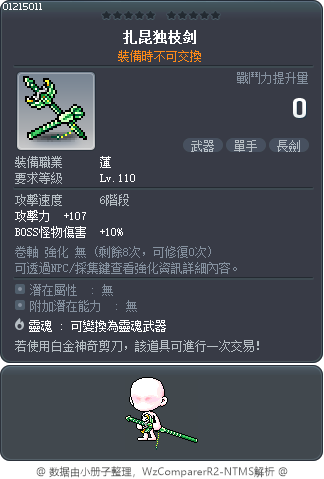 扎昆独枝剑 Tooltip