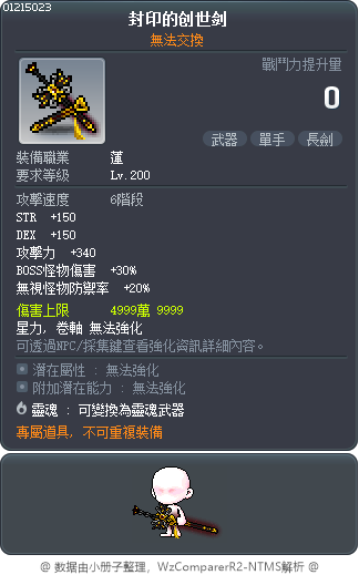 封印的创世剑 Tooltip