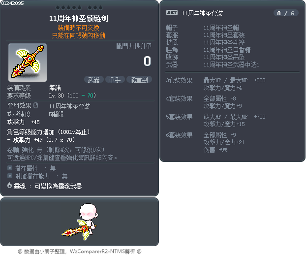 11周年神圣锁链剑 Tooltip