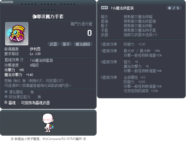 伽耶汉魔力手套 Tooltip