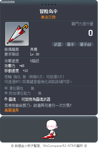 冒险岛伞 Tooltip
