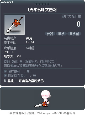 楓葉絕世之劍 Tooltip