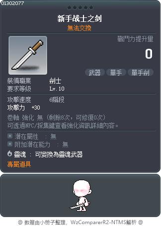 新手战士之剑 Tooltip