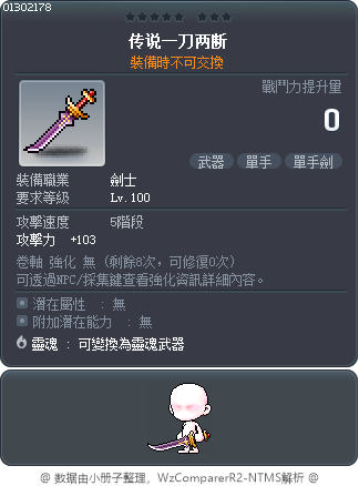 传说一刀两断 Tooltip