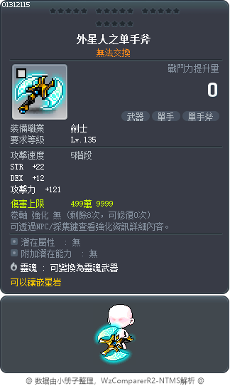 外星人之单手斧 Tooltip