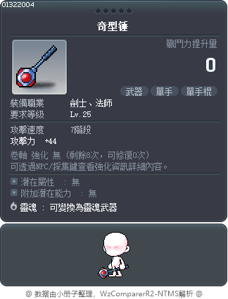 奇型锤 Tooltip