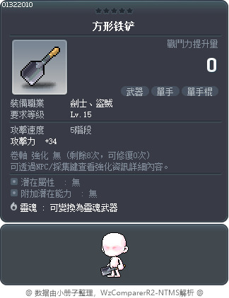 方形铁铲 Tooltip