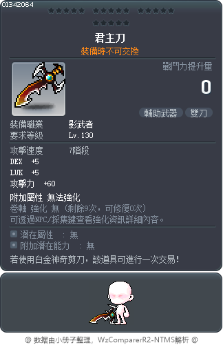 君主刀 Tooltip