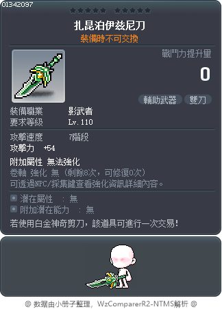 扎昆泊伊兹尼刀 Tooltip