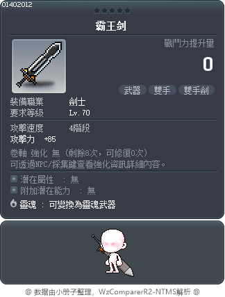霸王剑 Tooltip
