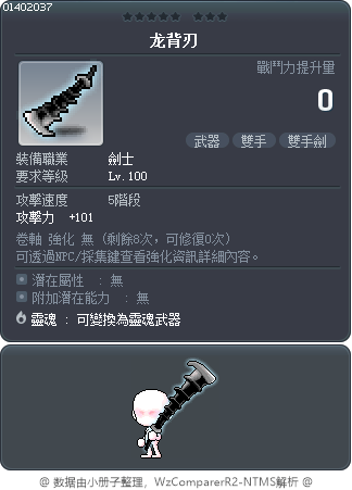 龙背刃 Tooltip