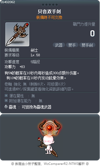 貝恩馬刀 Tooltip